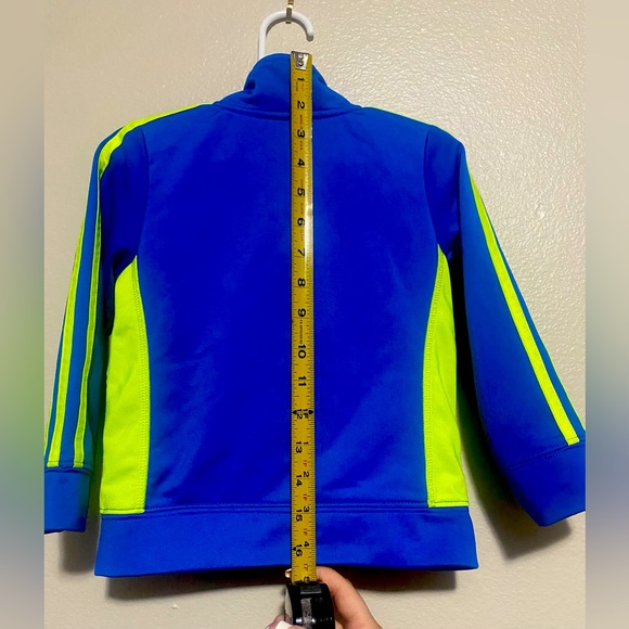 🎉HP*Final Price*Adidas track jacket kids size 2t blue and neon yellow - Picture 6 of 8